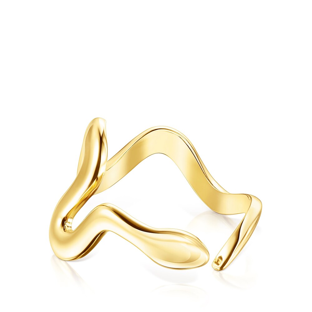 Anillo Fragile Nature serpiente con ba&ntilde;o de oro 18 kt sobre plata