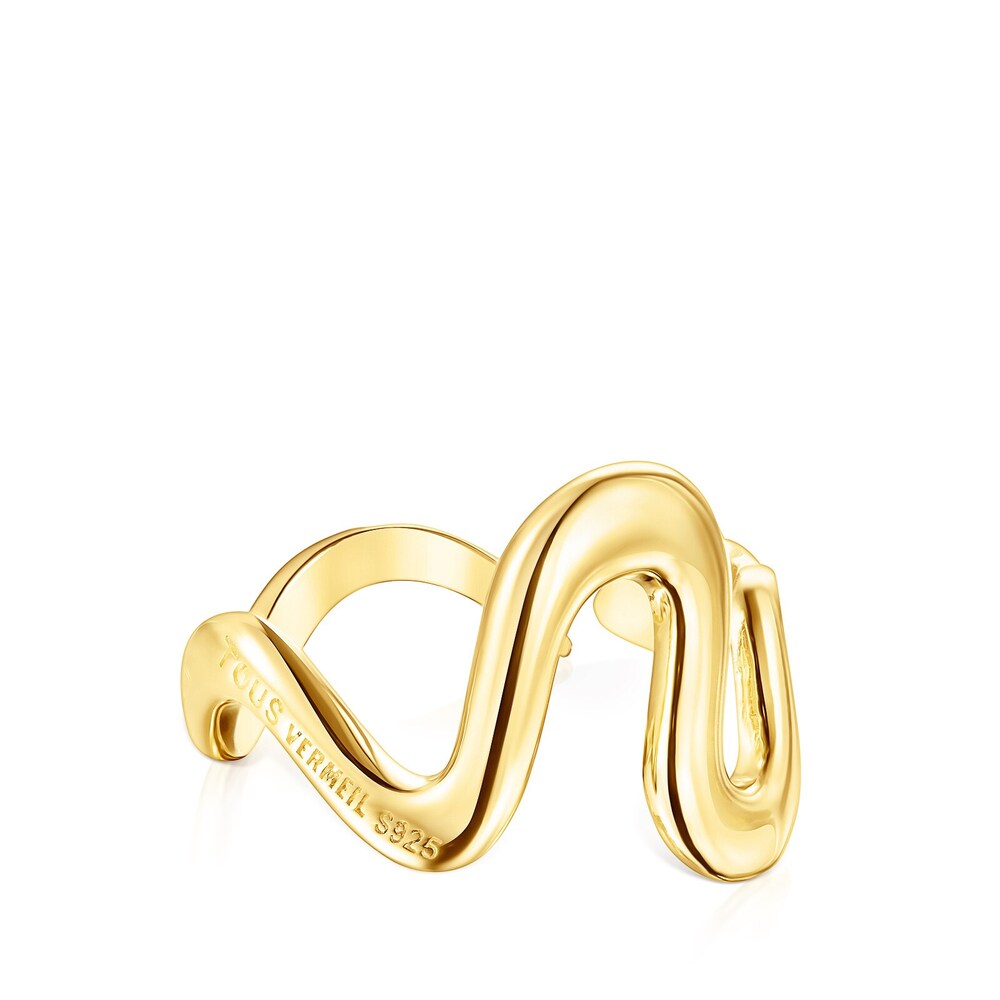 Anillo Fragile Nature serpiente con ba&ntilde;o de oro 18 kt sobre plata