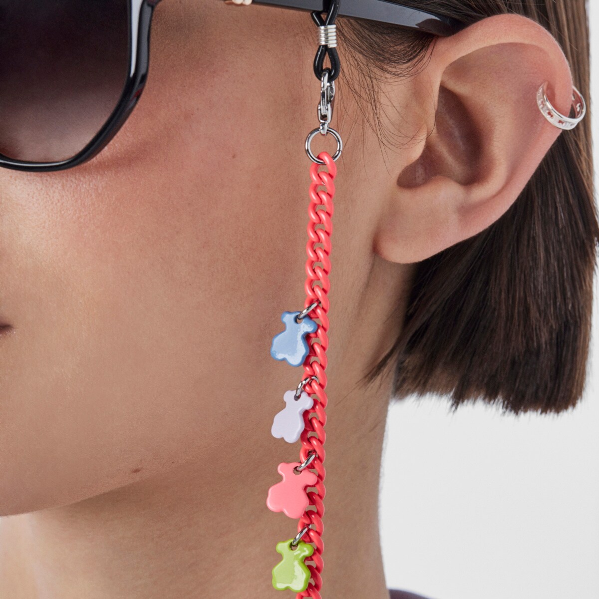 Cadena para mascarilla y gafas rosa Bears Chain