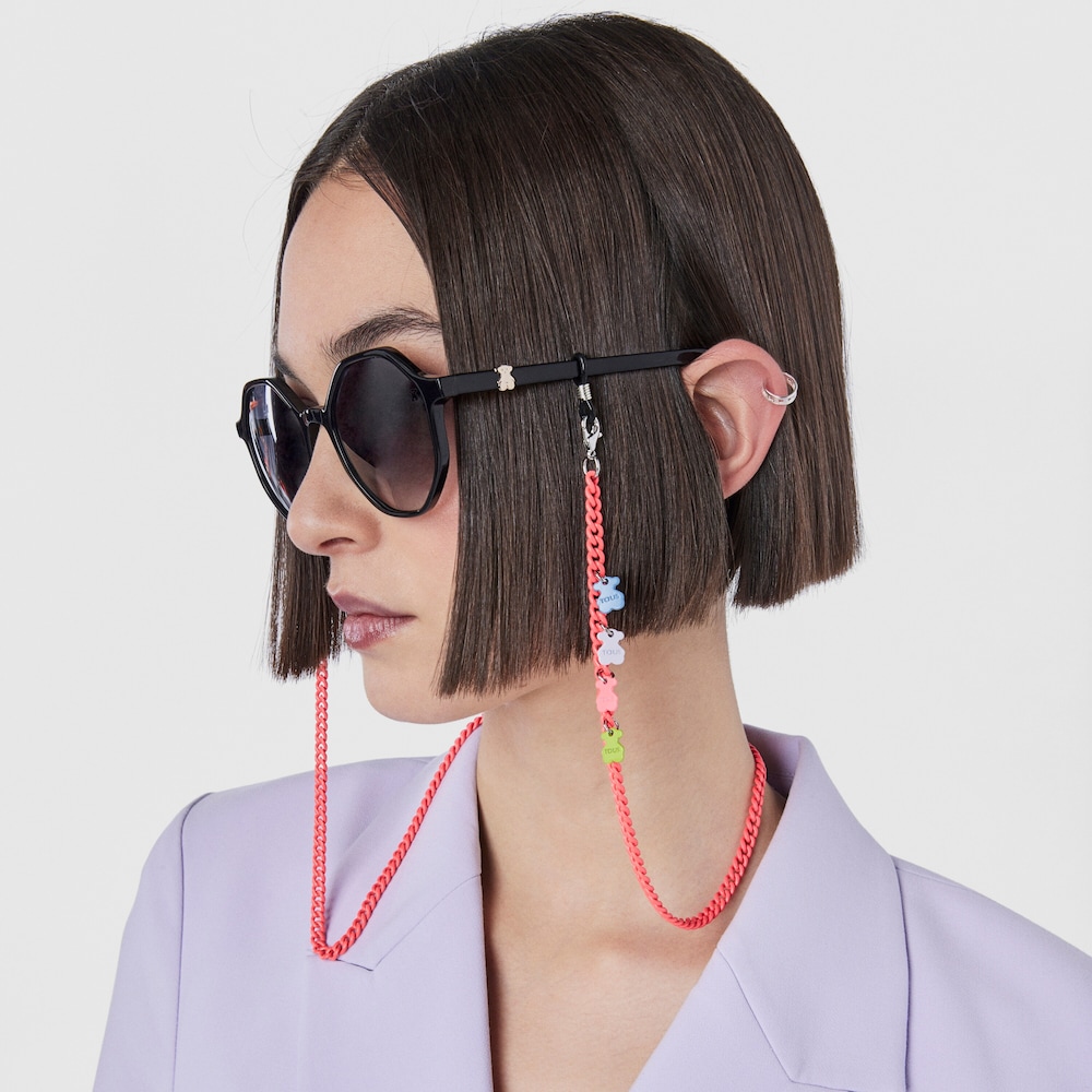 Cadena para mascarilla y gafas rosa Bears Chain