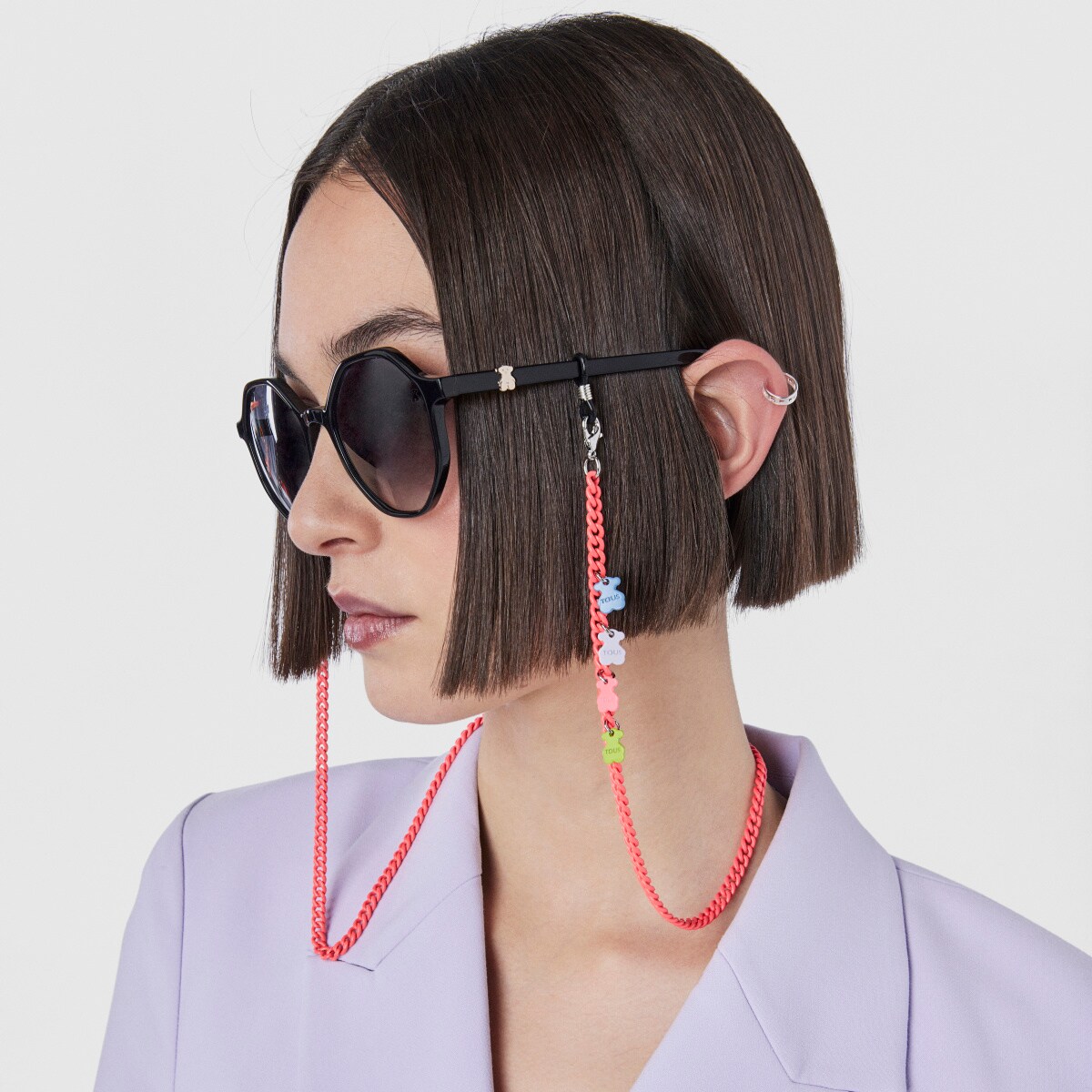 Cadena para mascarilla y gafas rosa Bears Chain