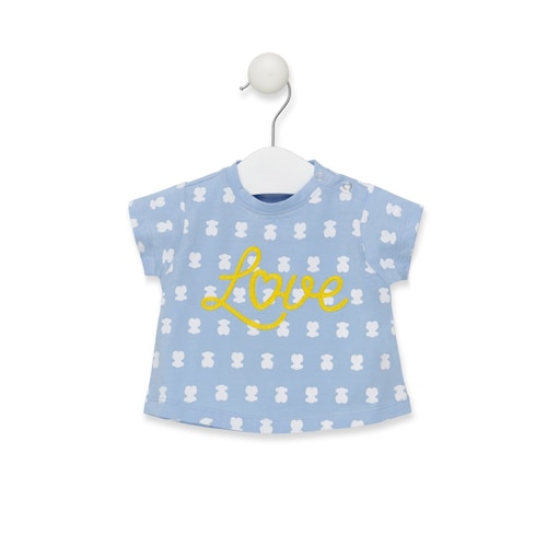 Camiseta Casual Azul Celeste