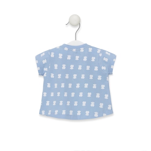 Camiseta Casual Azul Celeste