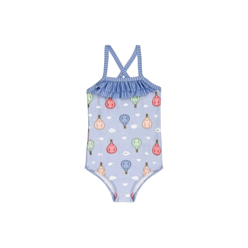 Fato de banho de menina de alças Globo Azul Celeste