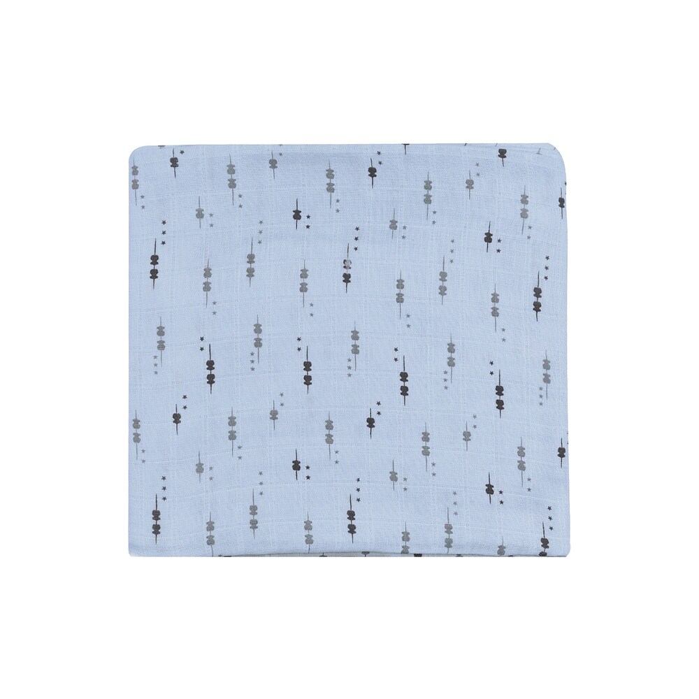 Muselina estampada Azul Celeste