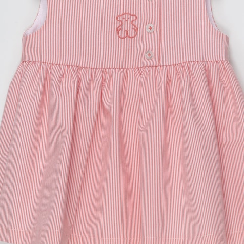 Vestido tirantes Strip Coral