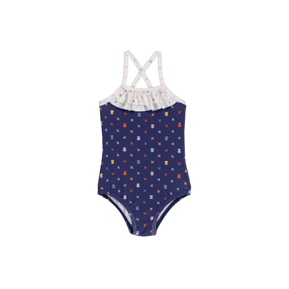 Fato de banho de menina de al&ccedil;as XSwim Azul Marinho