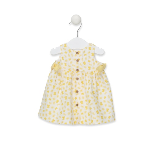 Vestido S/M de tall evasé Yelow Groc