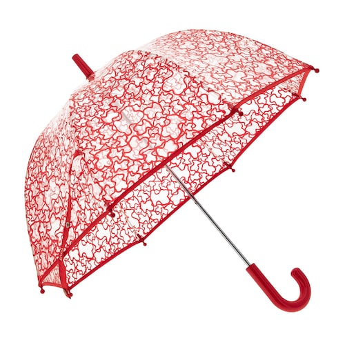 Guarda-chuva transparente Kaos Vermelho