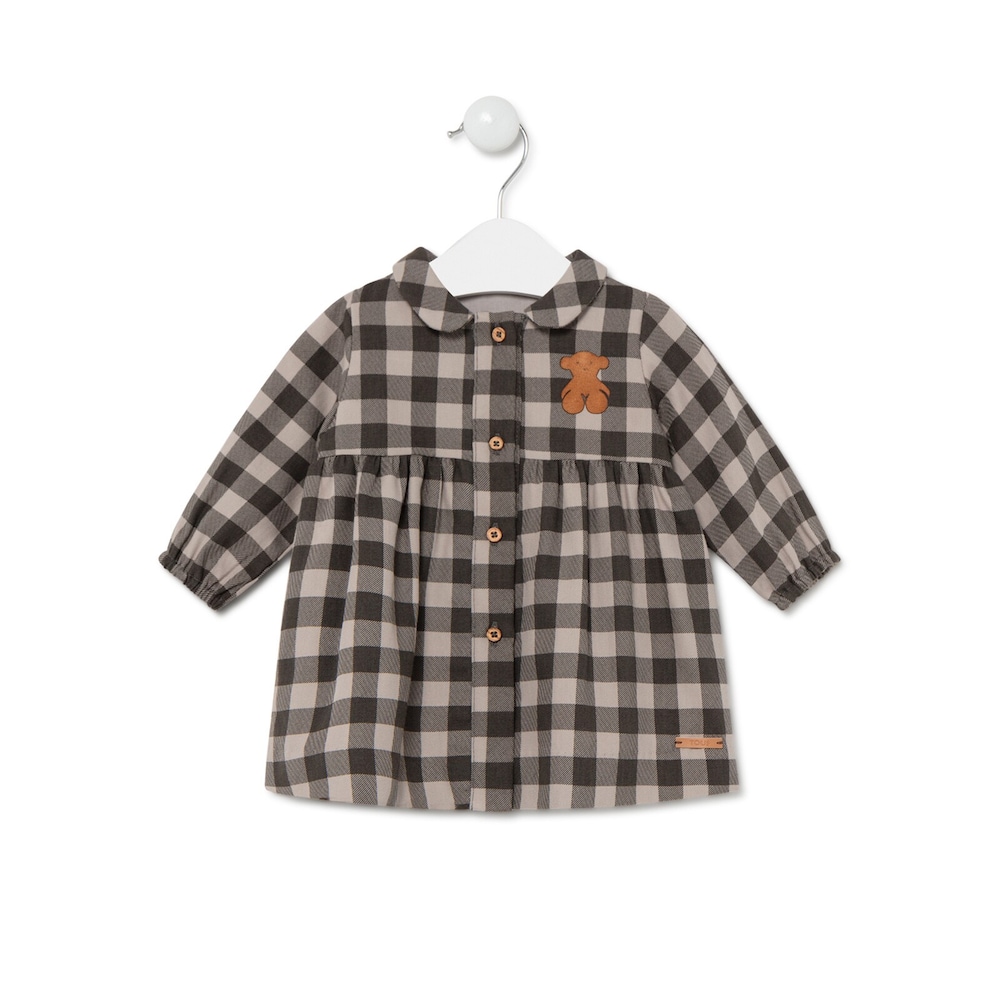 Vestido aos quadrados Brown Castanho