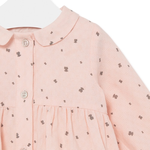 Vestido microestampado Pink Cor-de-Rosa