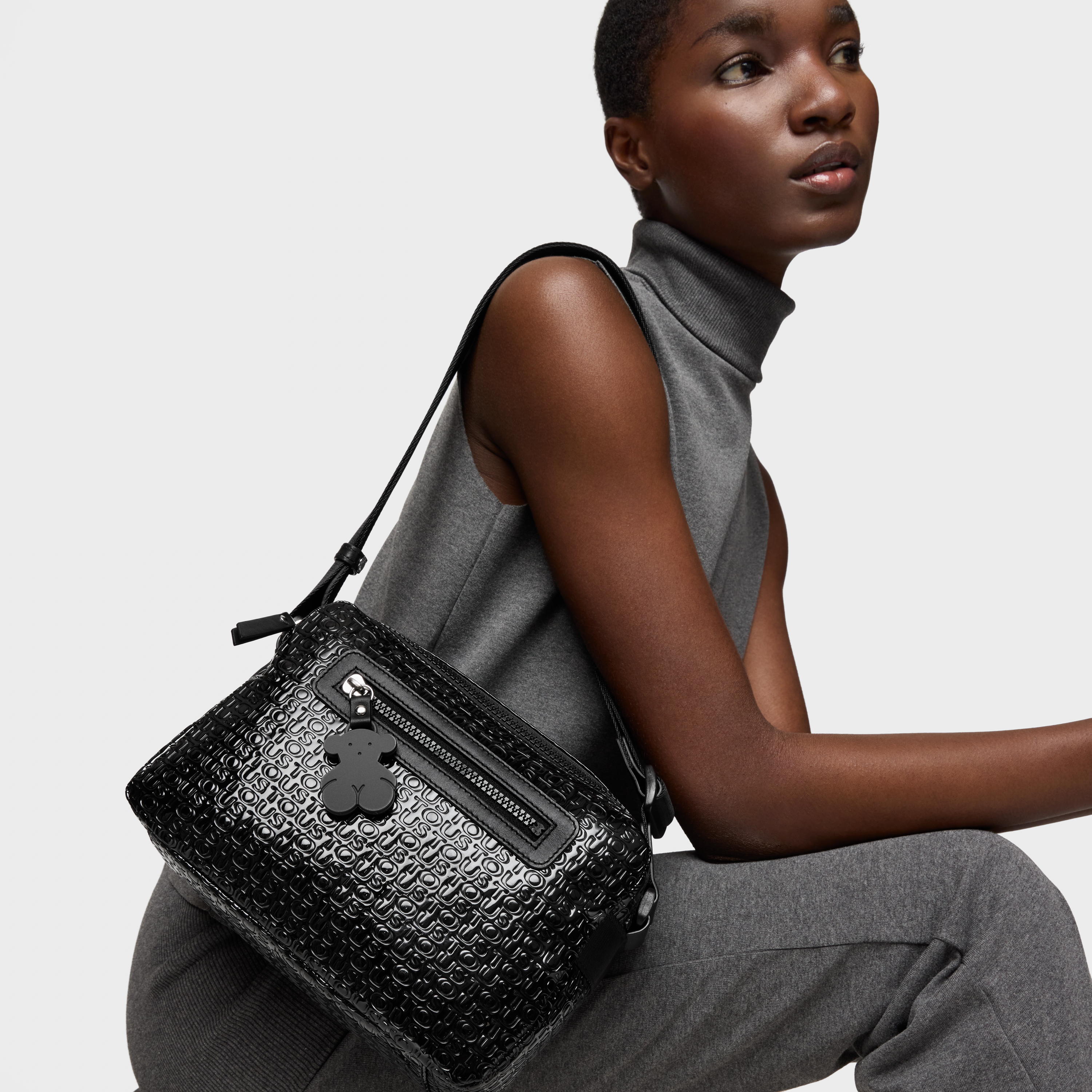 Small black Lindsay Crossbody bag | TOUS