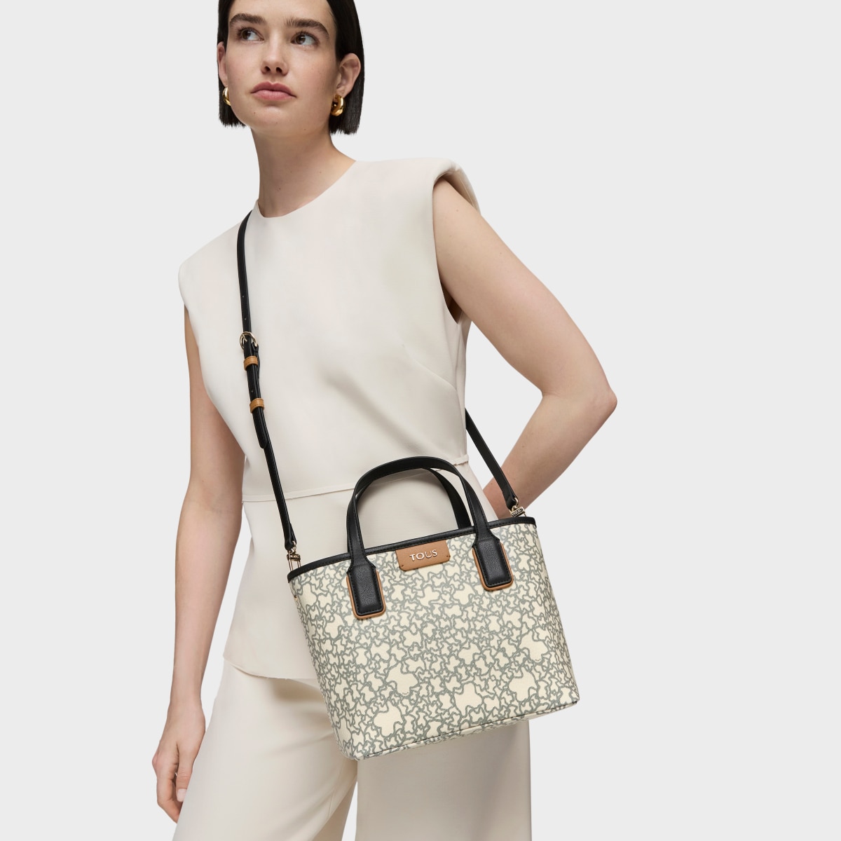 Small black and beige Kaos Mini Tote bag