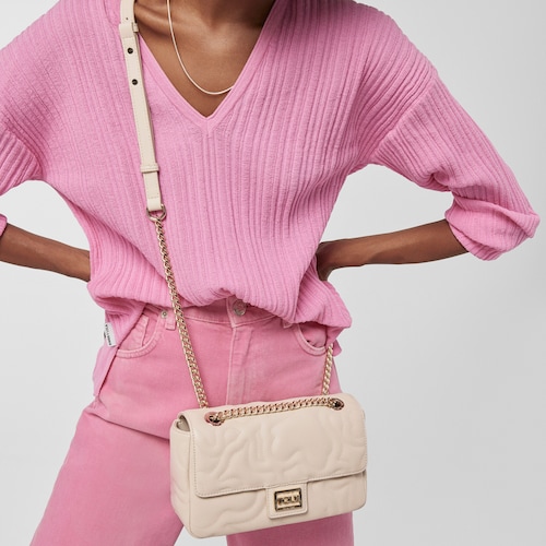 Small beige Kaos Dream Crossbody bag with flap