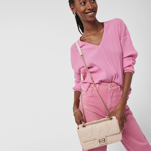 Small beige Kaos Dream Crossbody bag with flap