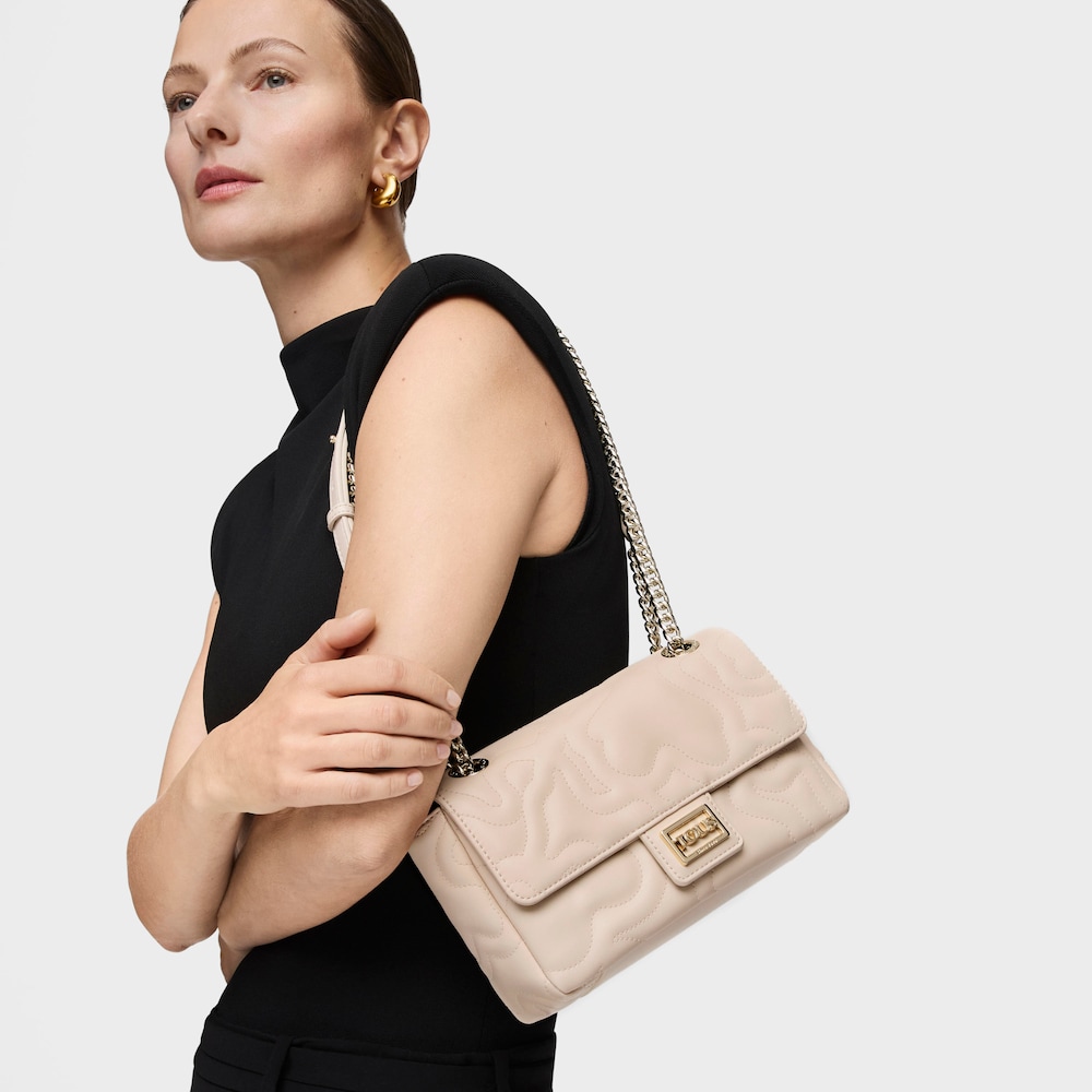 Bandolera peque&ntilde;a con solapa Kaos Dream beige