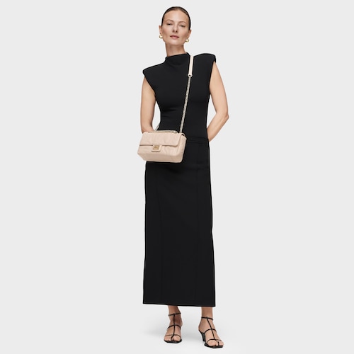 Small beige Kaos Dream Crossbody bag with flap