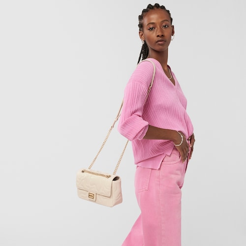Small beige Kaos Dream Crossbody bag with flap