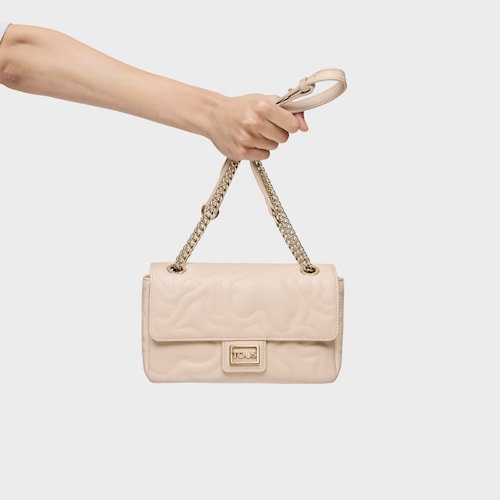 Small beige Kaos Dream Crossbody bag with flap