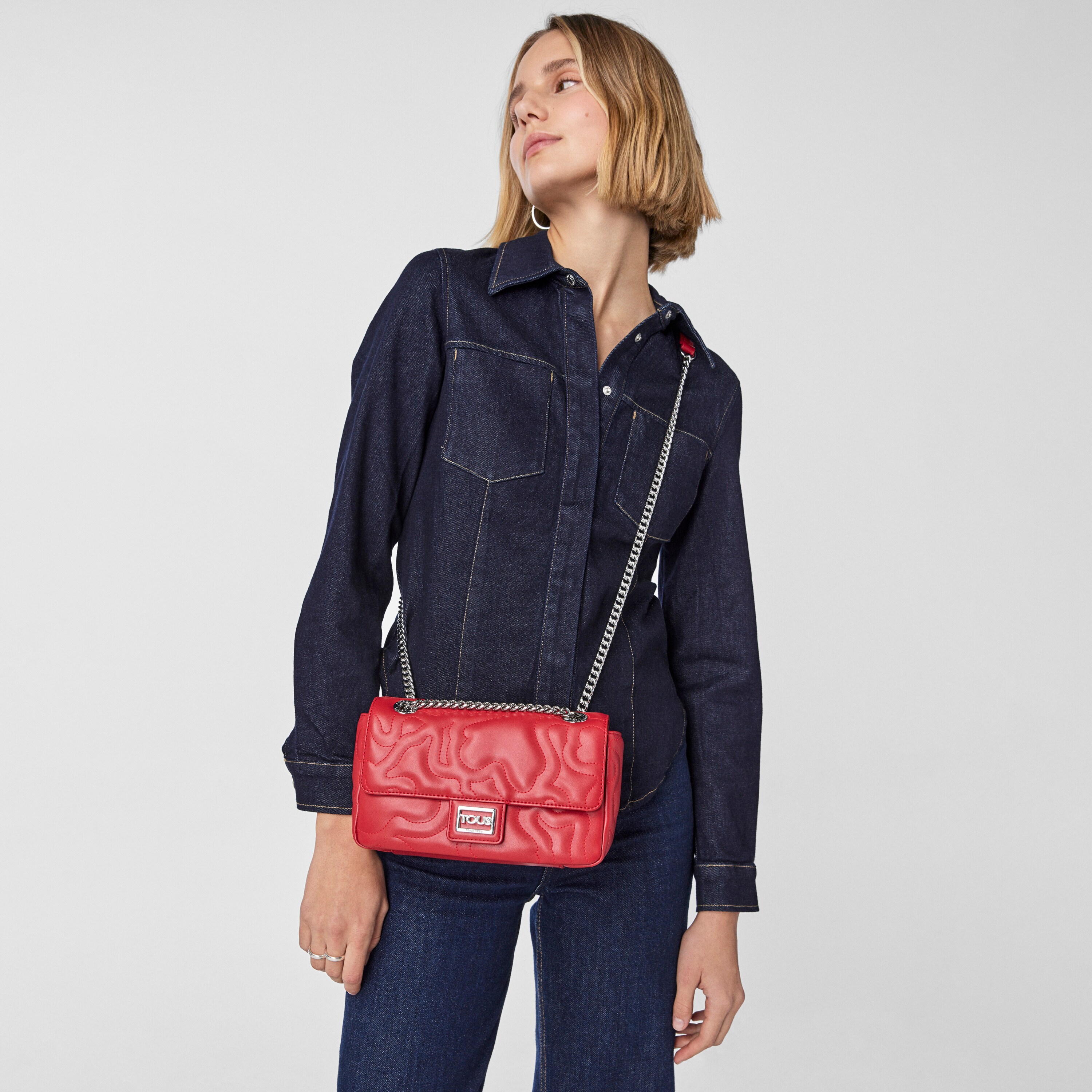 Small red Kaos Dream Crossbody bag with flap