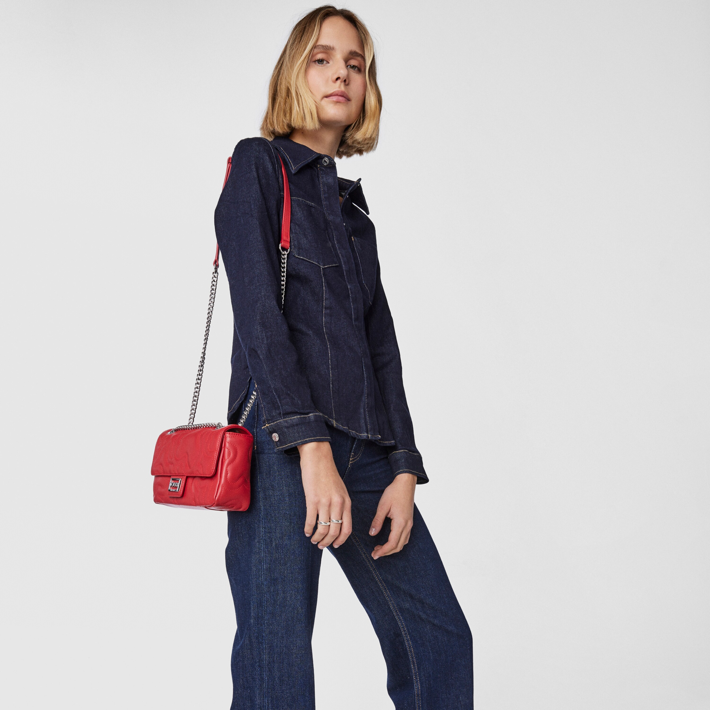 Small red Kaos Dream Crossbody bag with flap