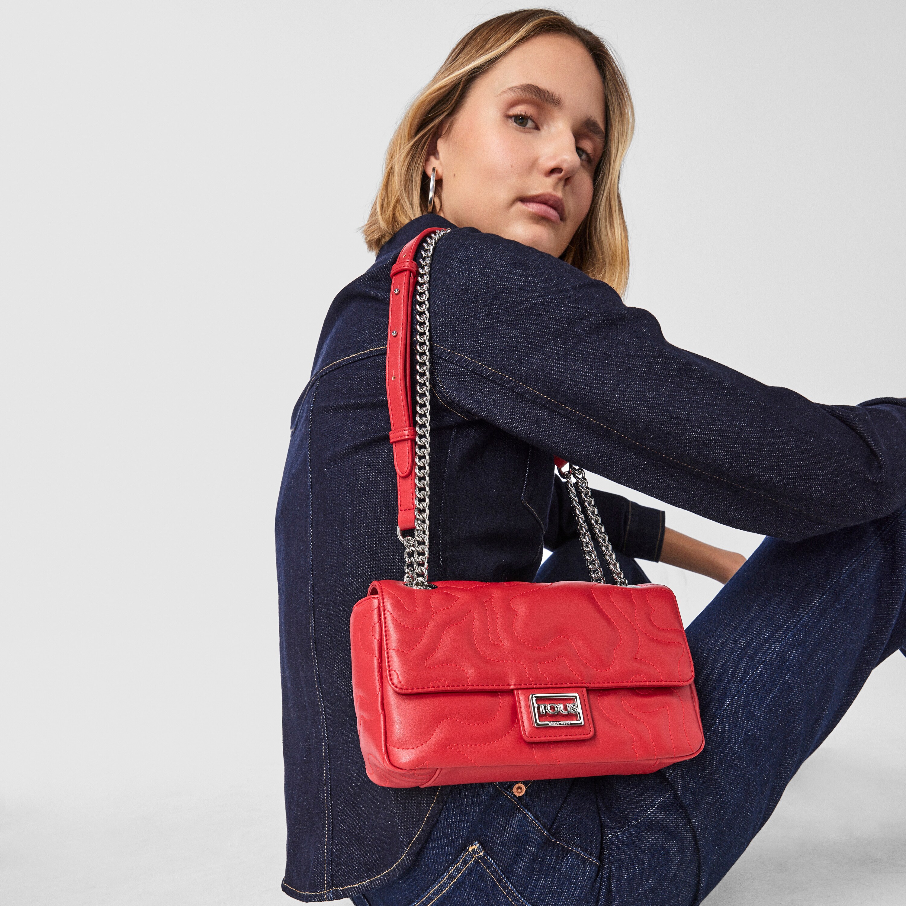 Small red Kaos Dream Crossbody bag with flap