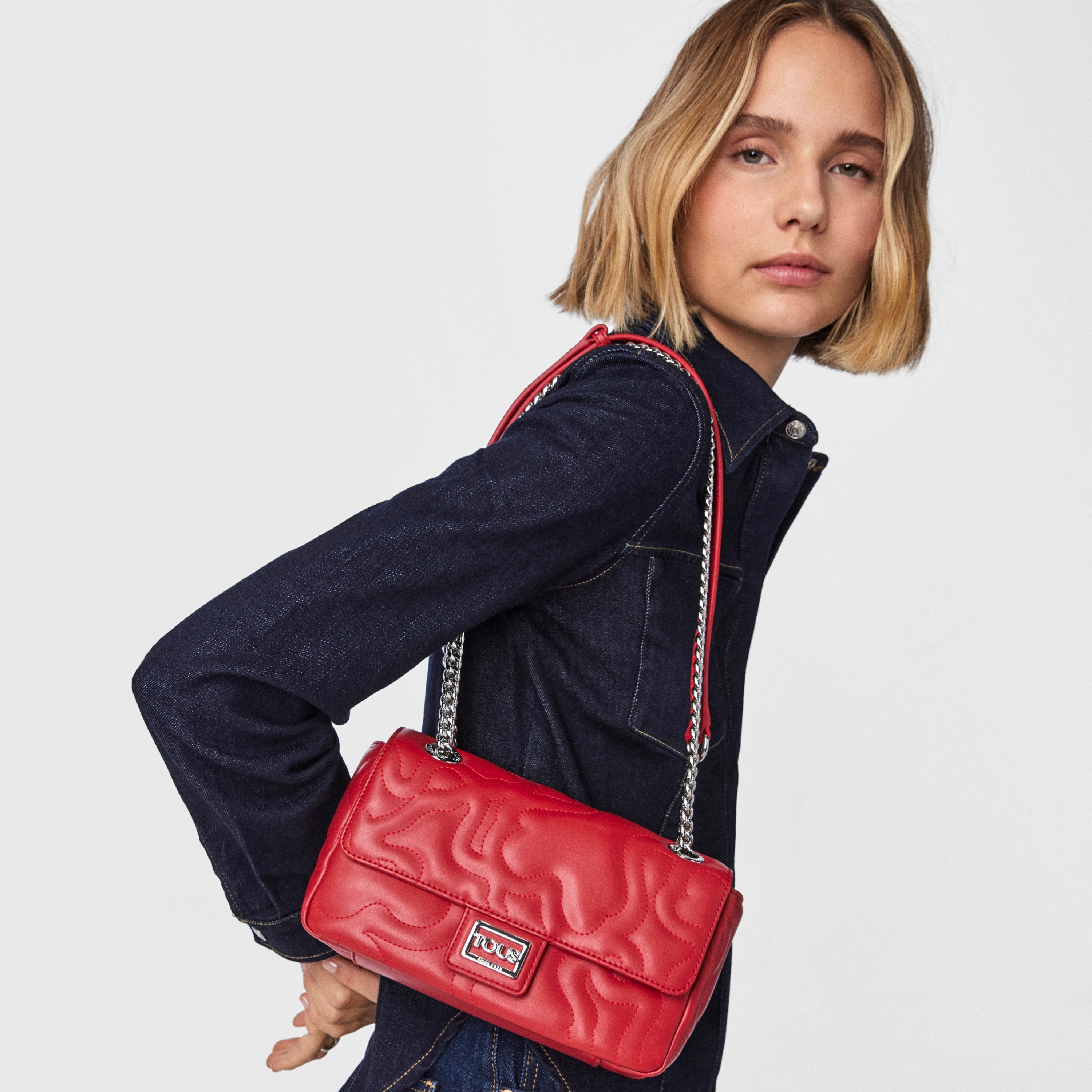 Small red Kaos Dream Crossbody bag with flap