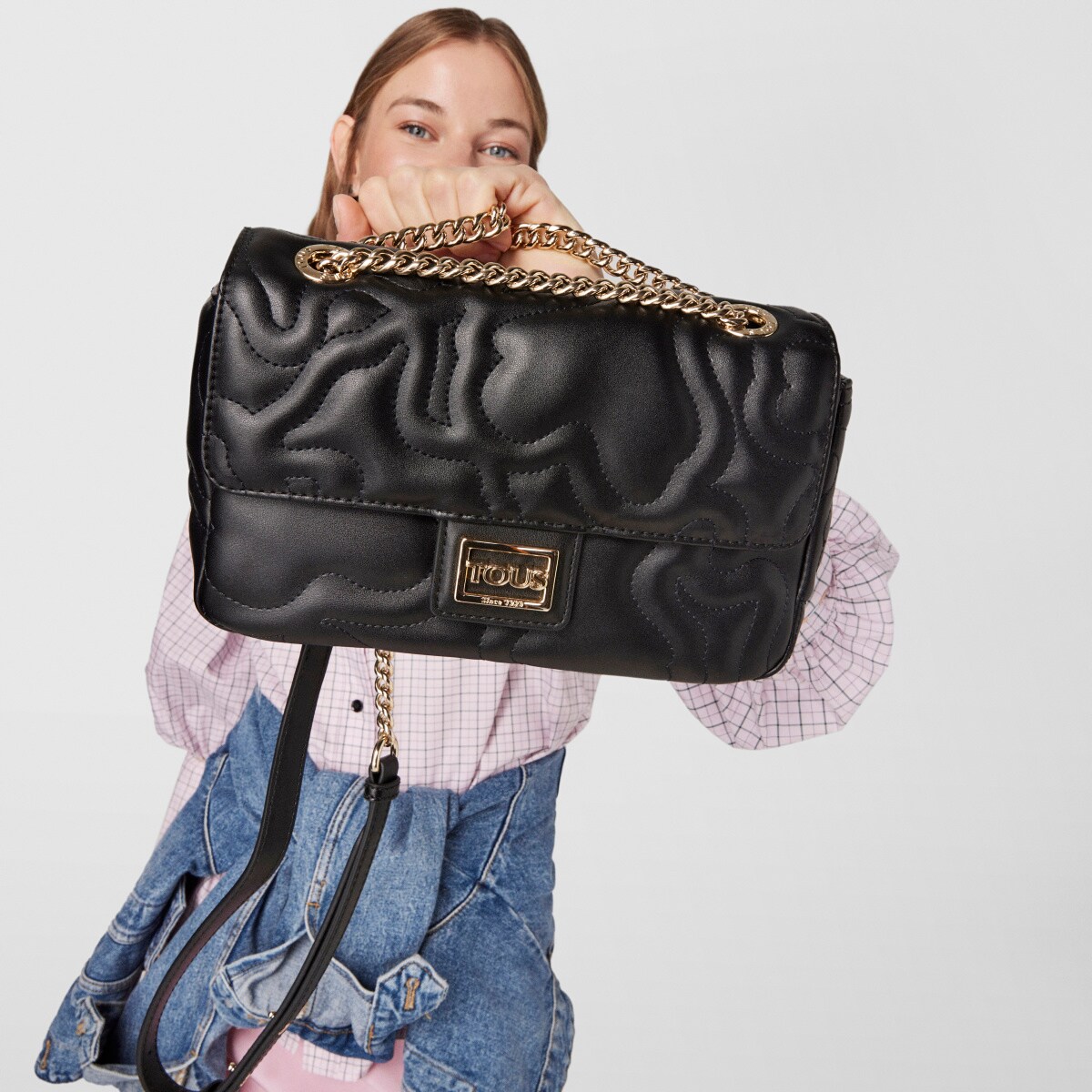 Small black Kaos Dream Crossbody bag with flap