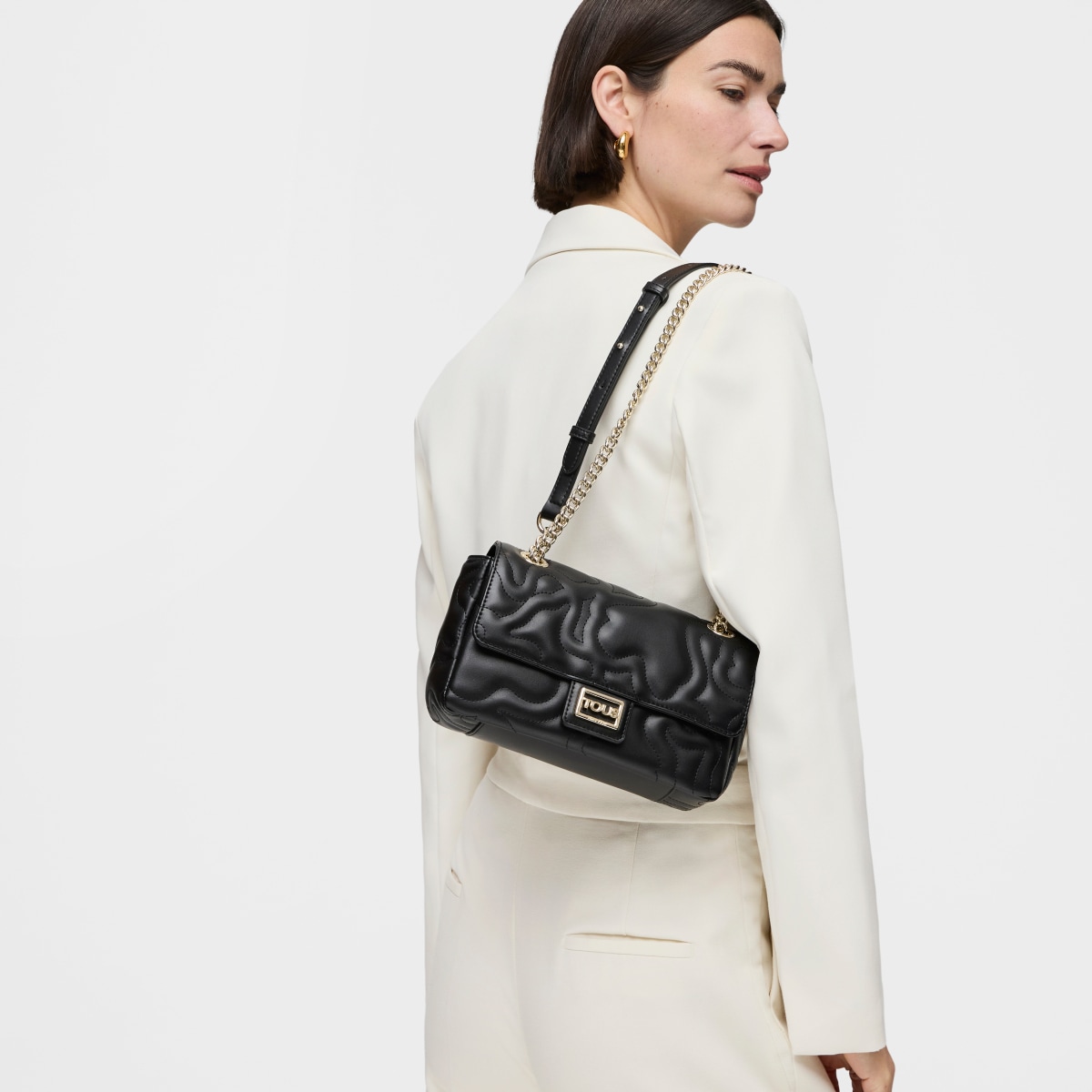 Small black Kaos Dream Crossbody bag with flap