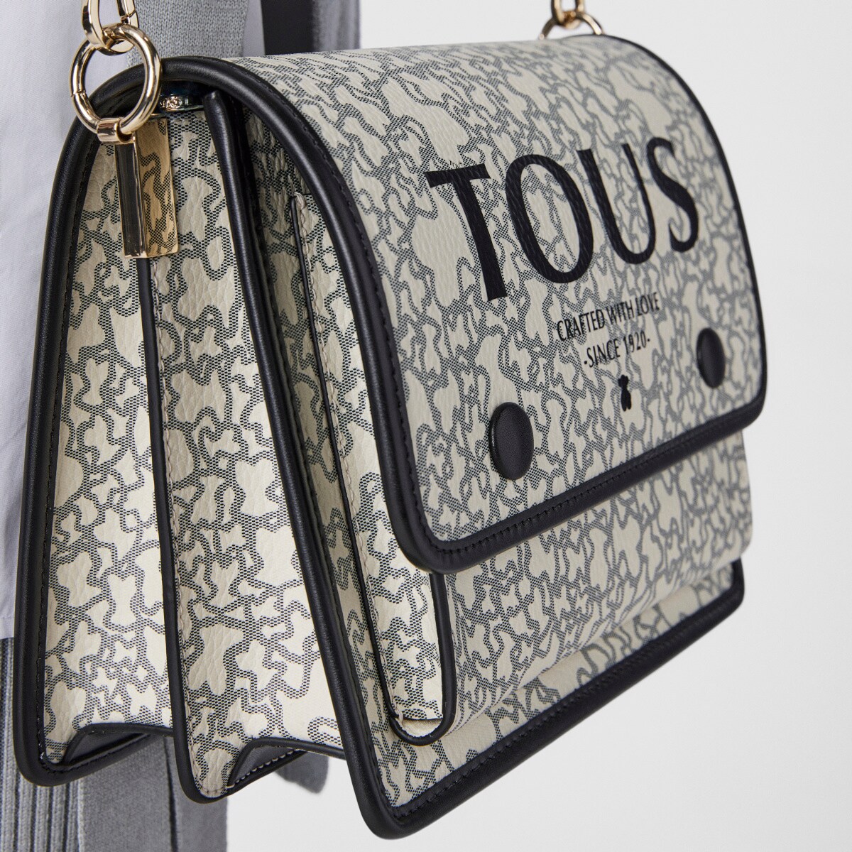 Medium beige and black Audree Kaos Mini Crossbody bag