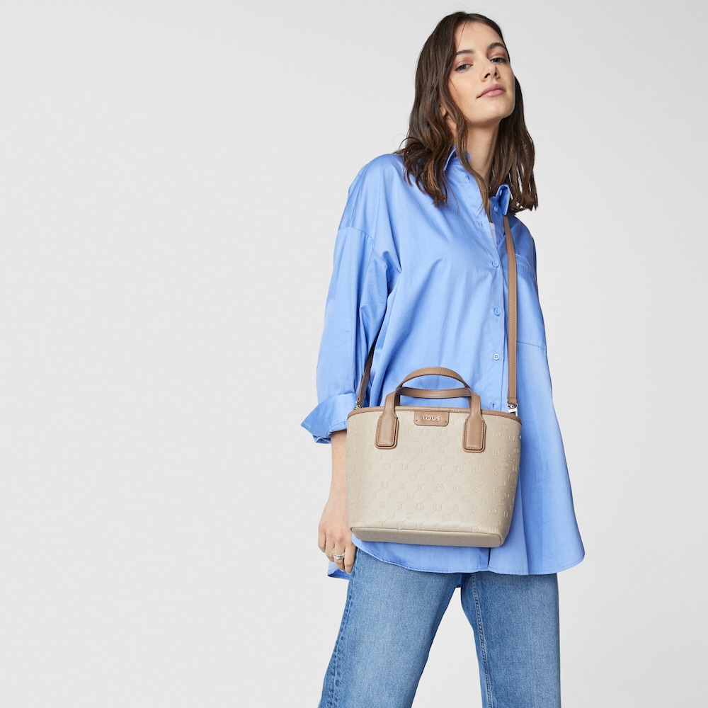 Cabas Script Day petit couleur taupe