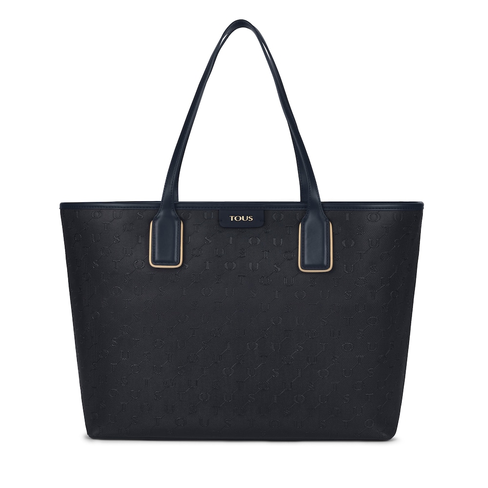 Tote bag grande Script Day azul-marinho