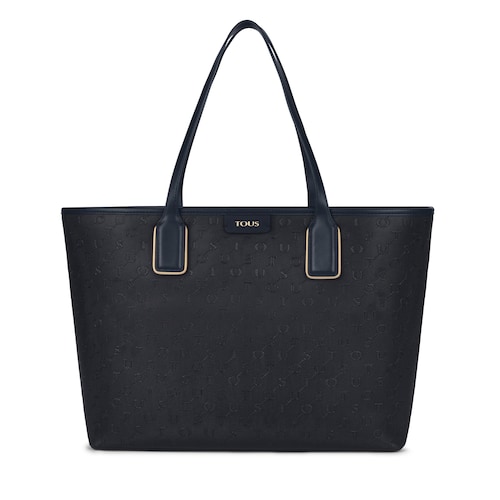 Large navy blue Script Day Tote bag image number 0