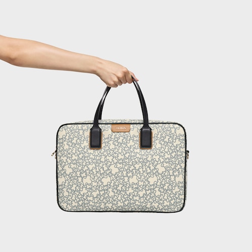 Beżowo-czarna teczka Kaos Mini