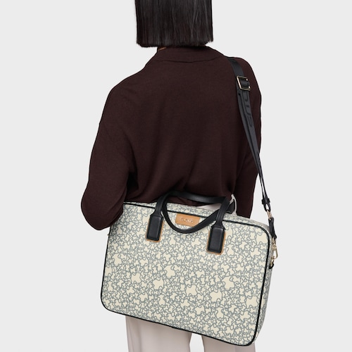 Kaos Mini beige and black briefcase