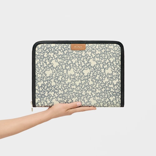 Etui na dokumenty Kaos Mini beżowo-czarne