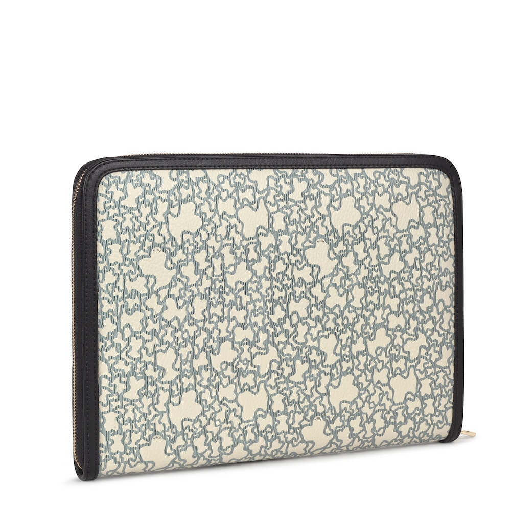 Porta documentos Kaos Mini beige y negro