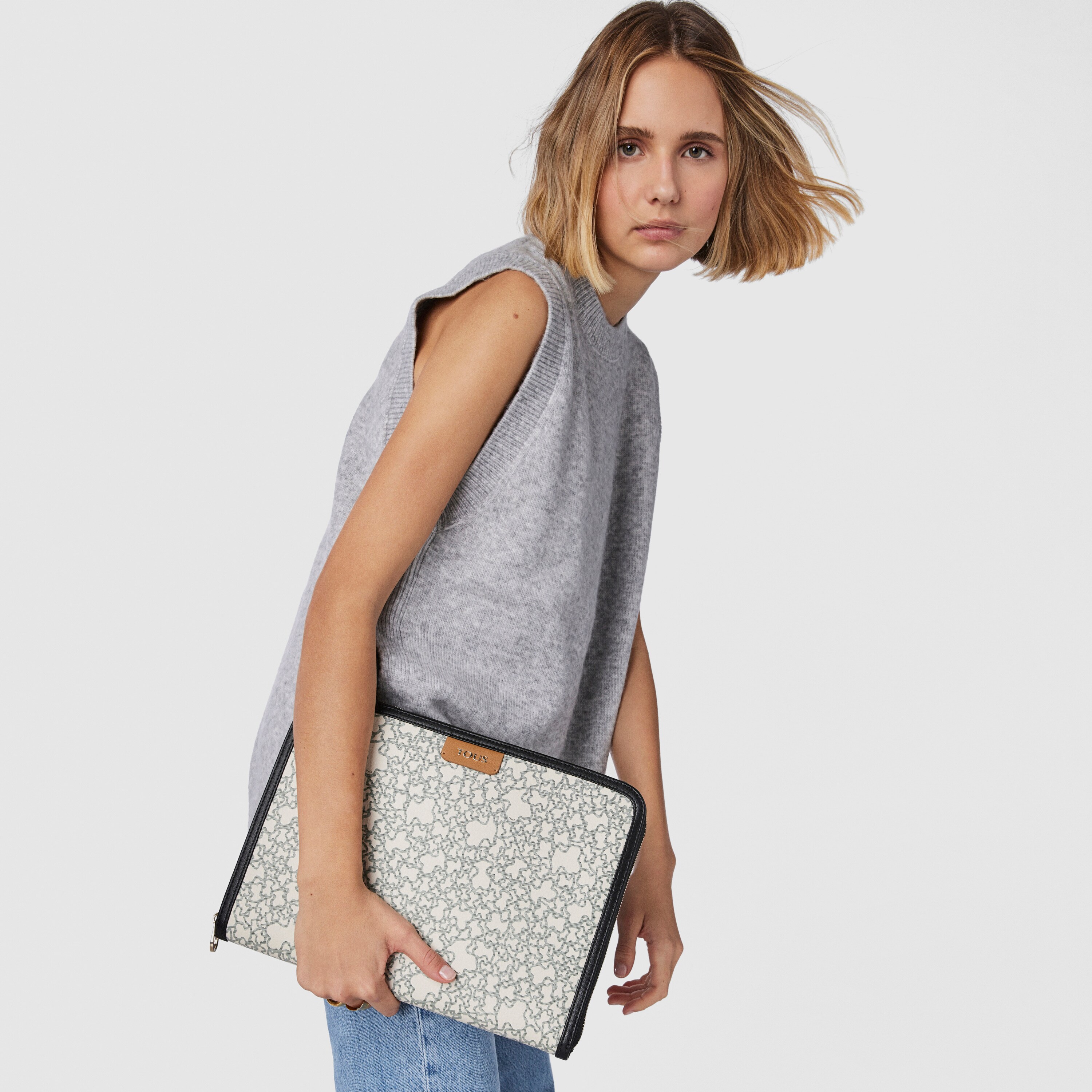 Document holder Kaos Mini beige and black