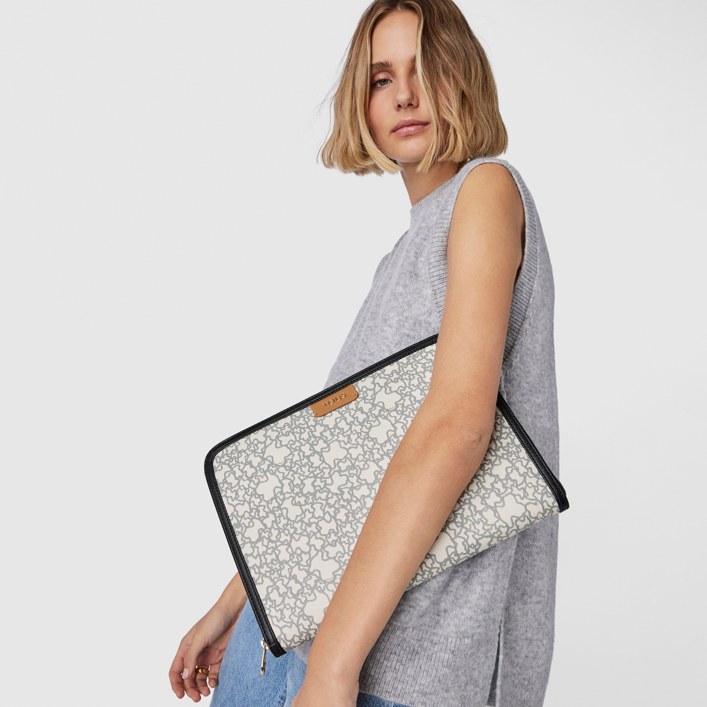 Document holder Kaos Mini beige and black