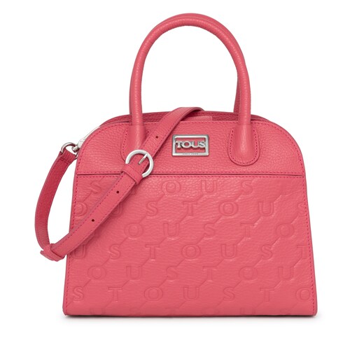 Small fuchsia leather TOUS Script City bag image number 0