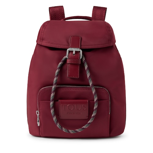 Small burgundy Empire Soft Chain Backpack image number 0
