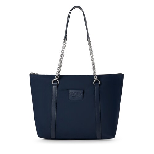 Large navy blue Empire Soft Chain Tote bag image number 0