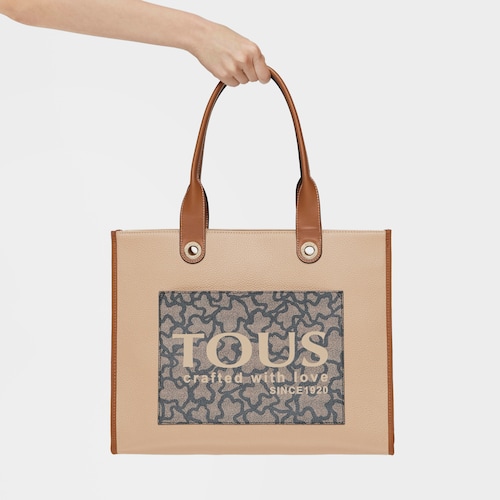Large brown and beige Amaya Kaos Icon Shopping bag