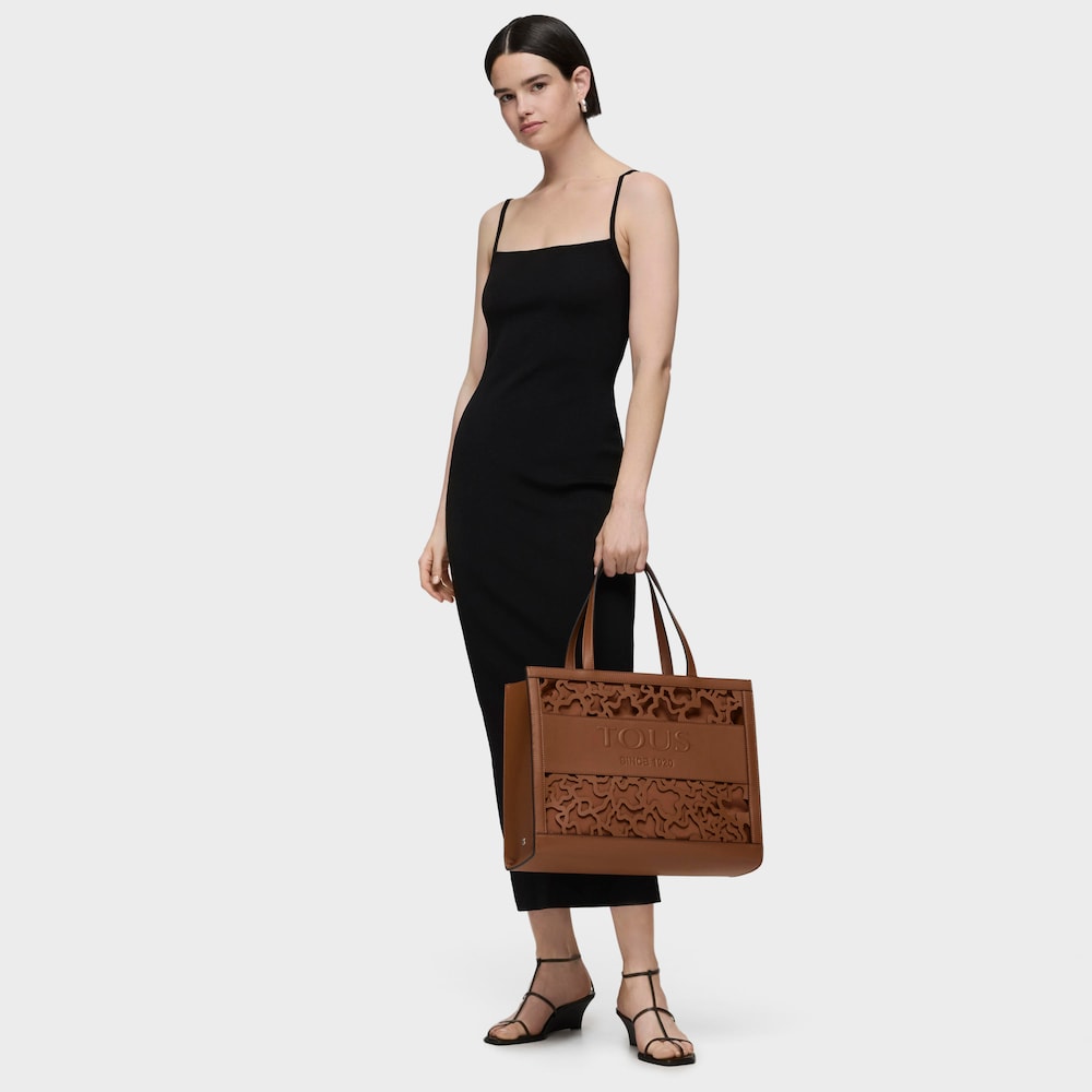 Large brown Amaya Kaos Shock shopping bag image number 3
