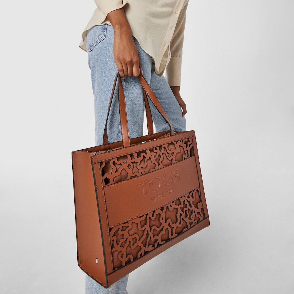 Large brown Amaya Kaos Shock shopping bag image number 6