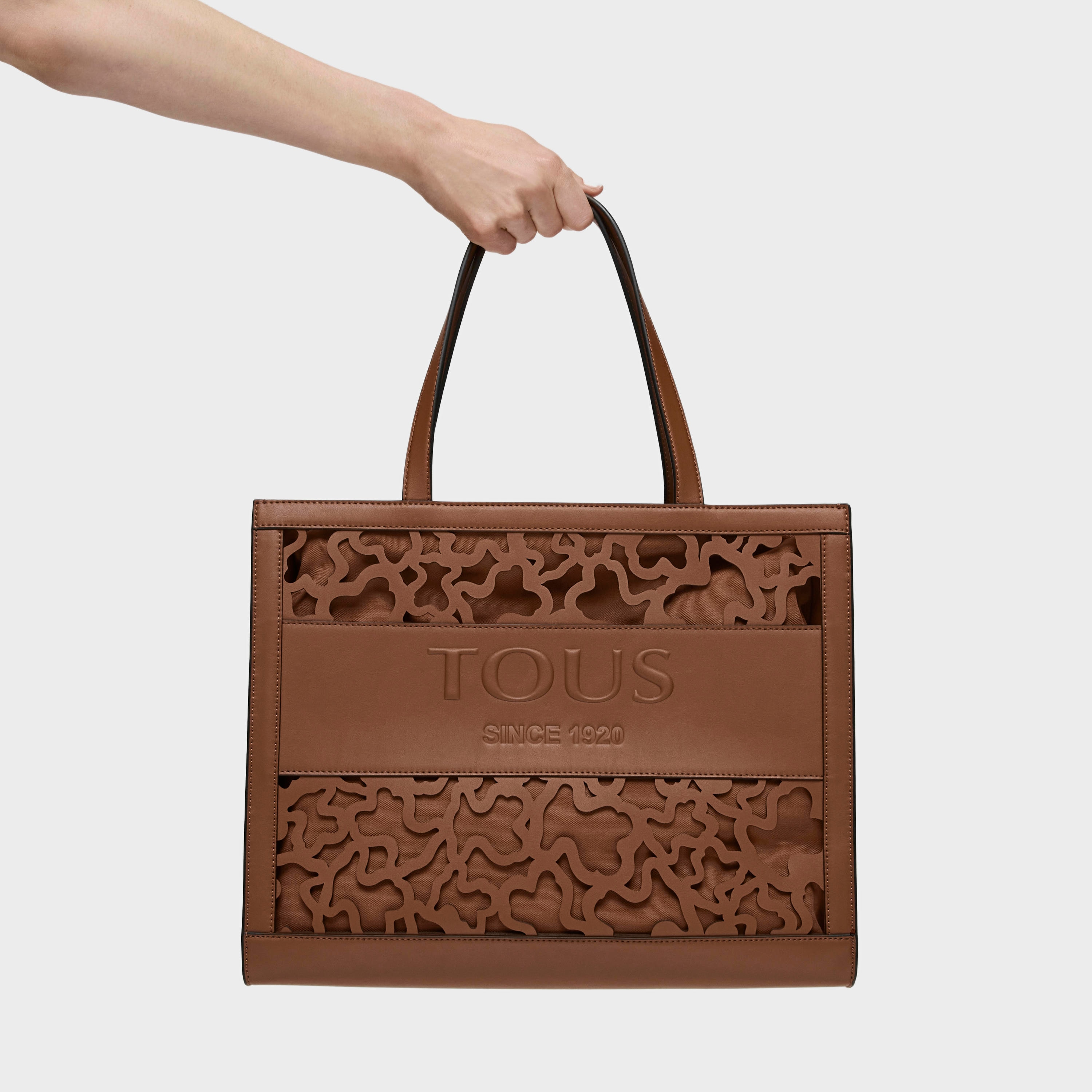 Large brown Amaya Kaos Shock shopping bag