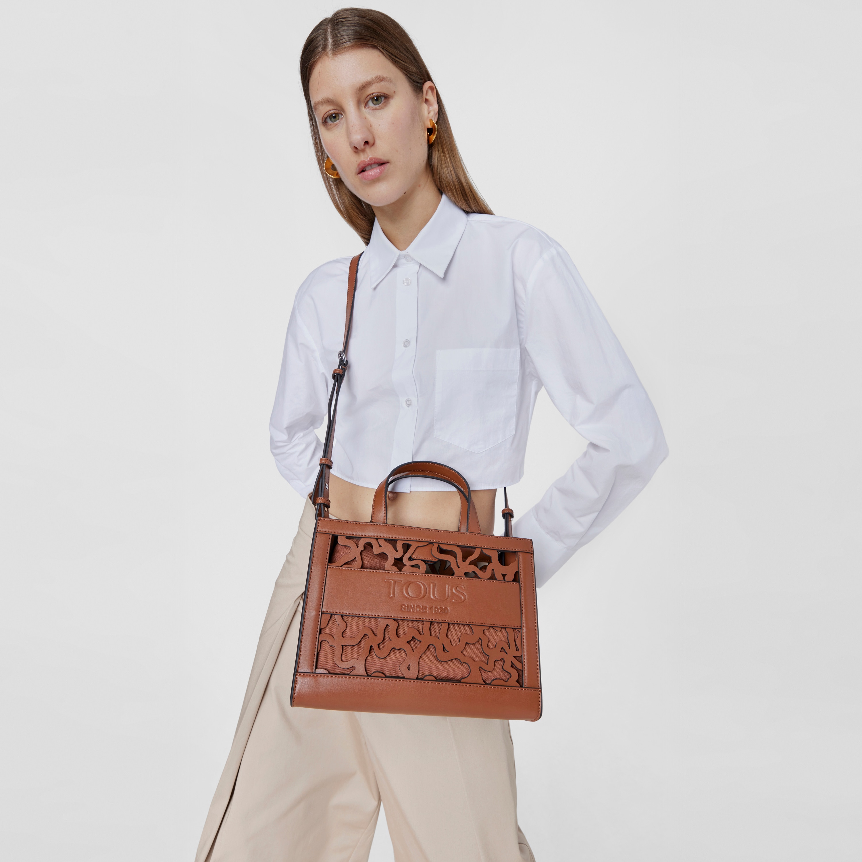 Medium brown Amaya Kaos Shock shopping bag