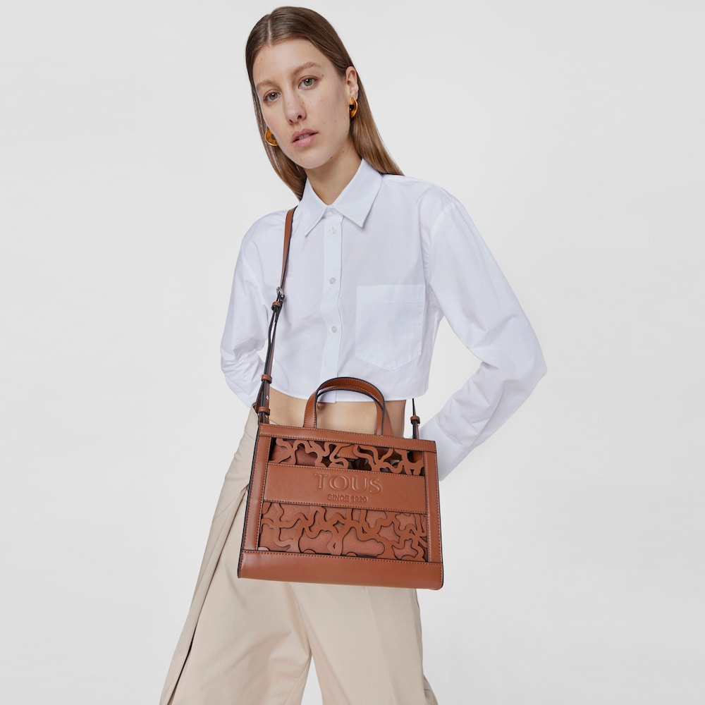 Medium brown Amaya Kaos Shock shopping bag