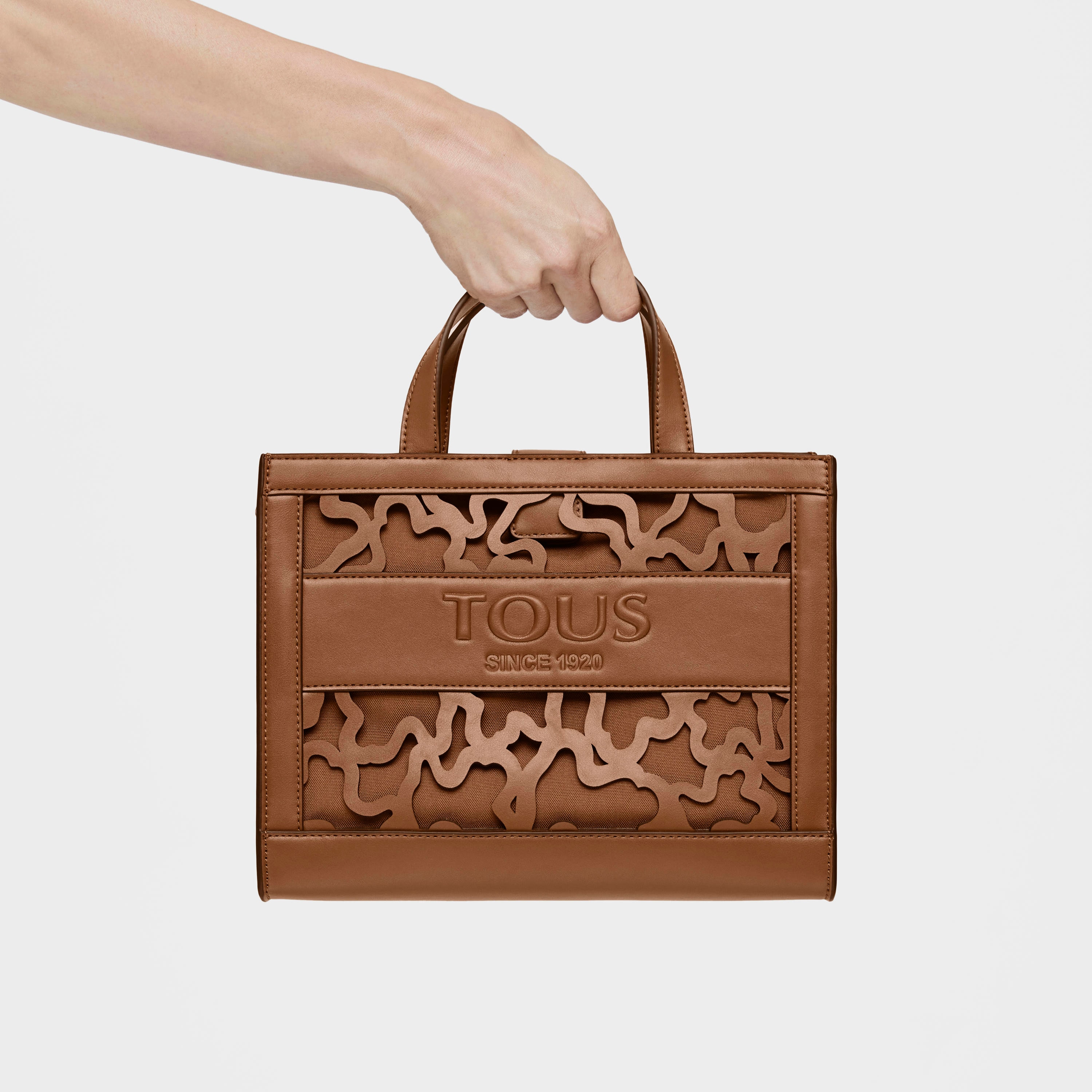 Medium brown Amaya Kaos Shock shopping bag