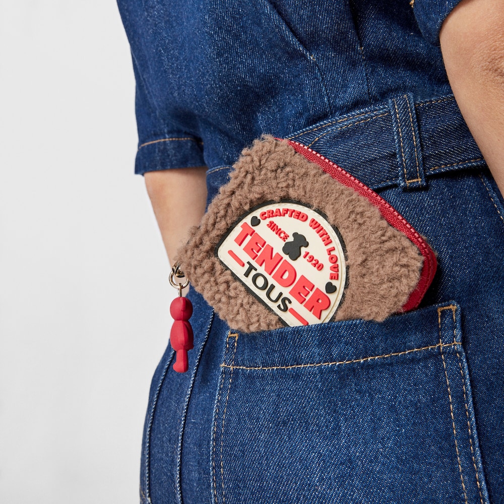 Medium taupe colored Amaya Joy Change purse